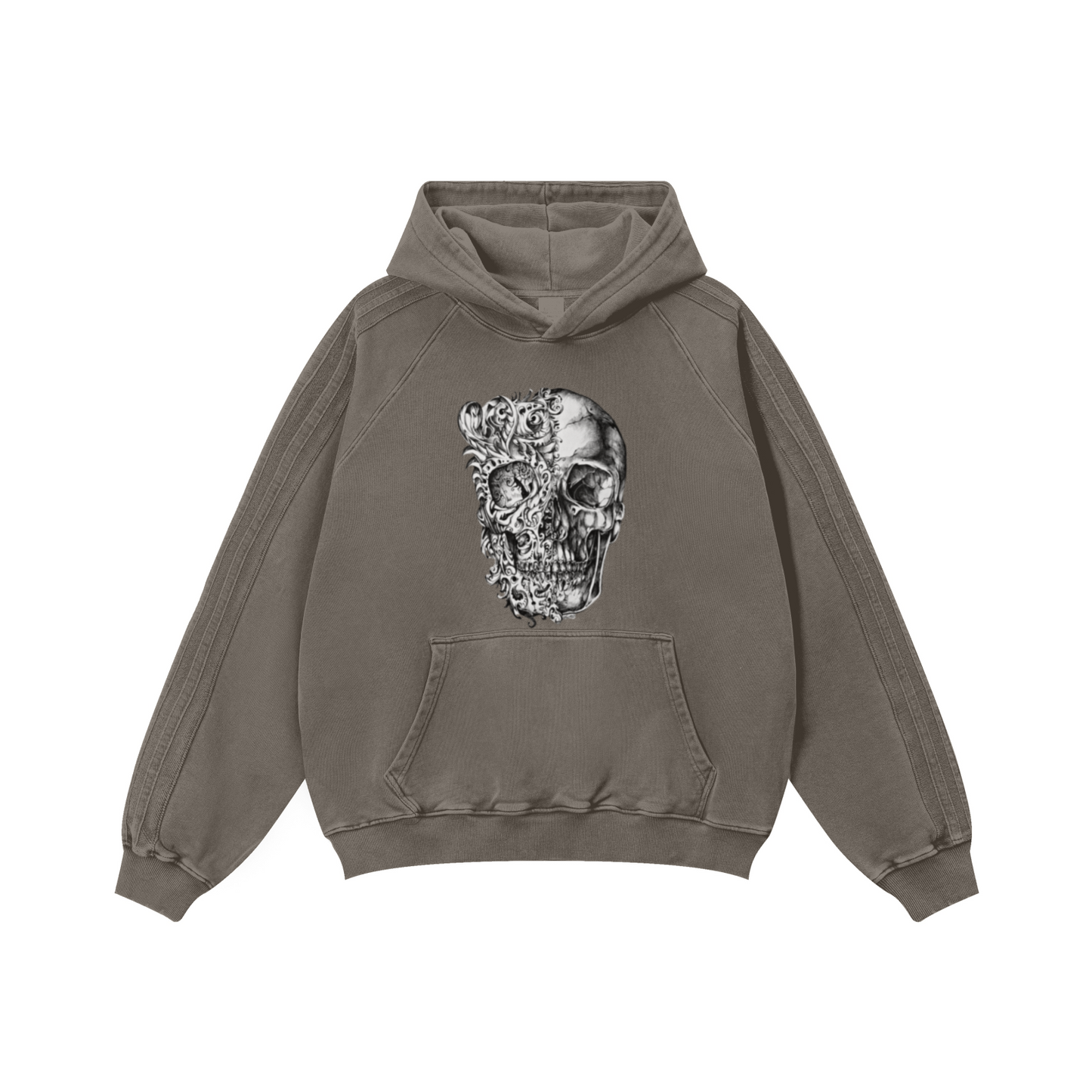 410GSM Unisex Cotton Graphic Hoodie  Brown